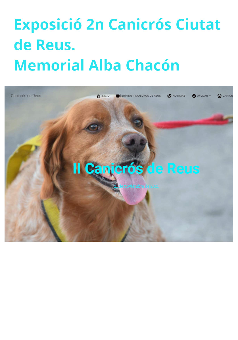 Imatge de l'agenda Exposició 2n Canicrós Ciutat de Reus. Memorial Alba Chacón