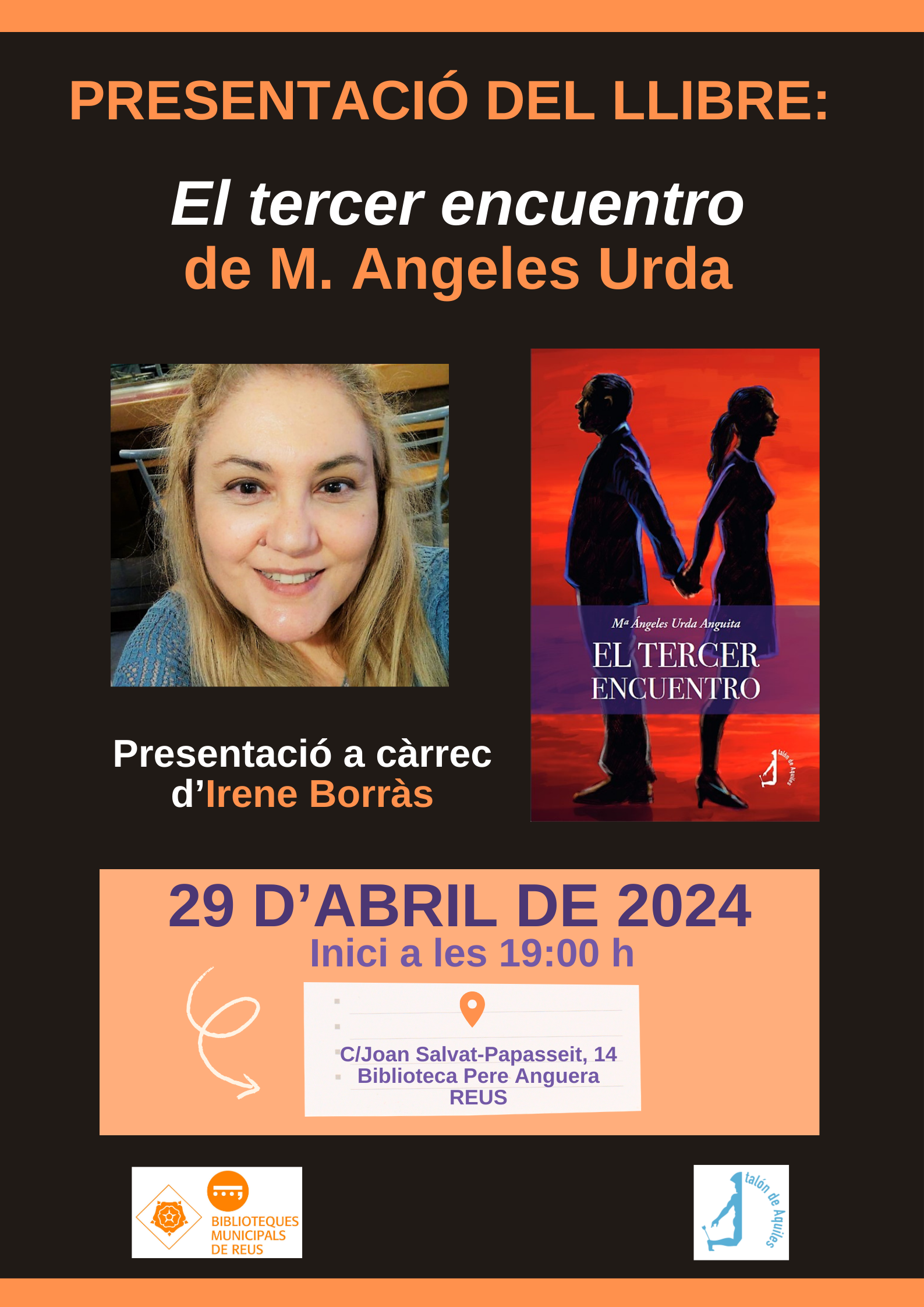 Imatge de l'agenda Presentació llibre El tercer encuentro de M. Ángeles Urda Anguita 