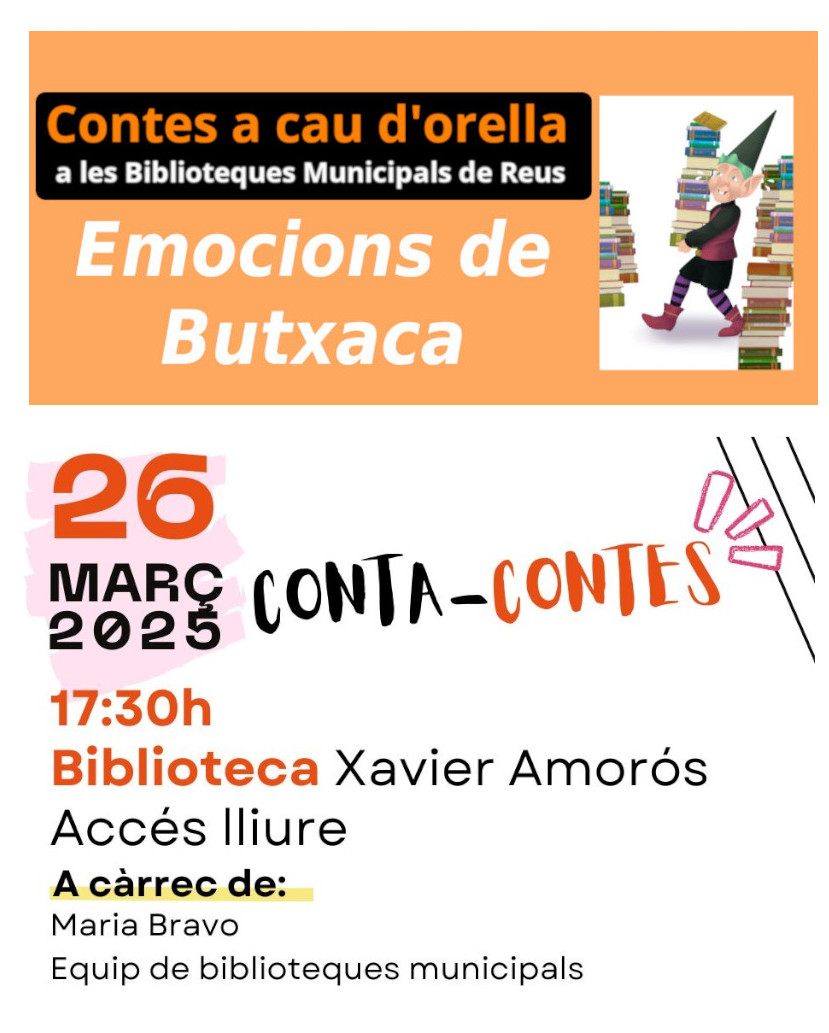 Imatge de l'agenda Contes a cau d'orella: EMOCIONS DE BUTXACA