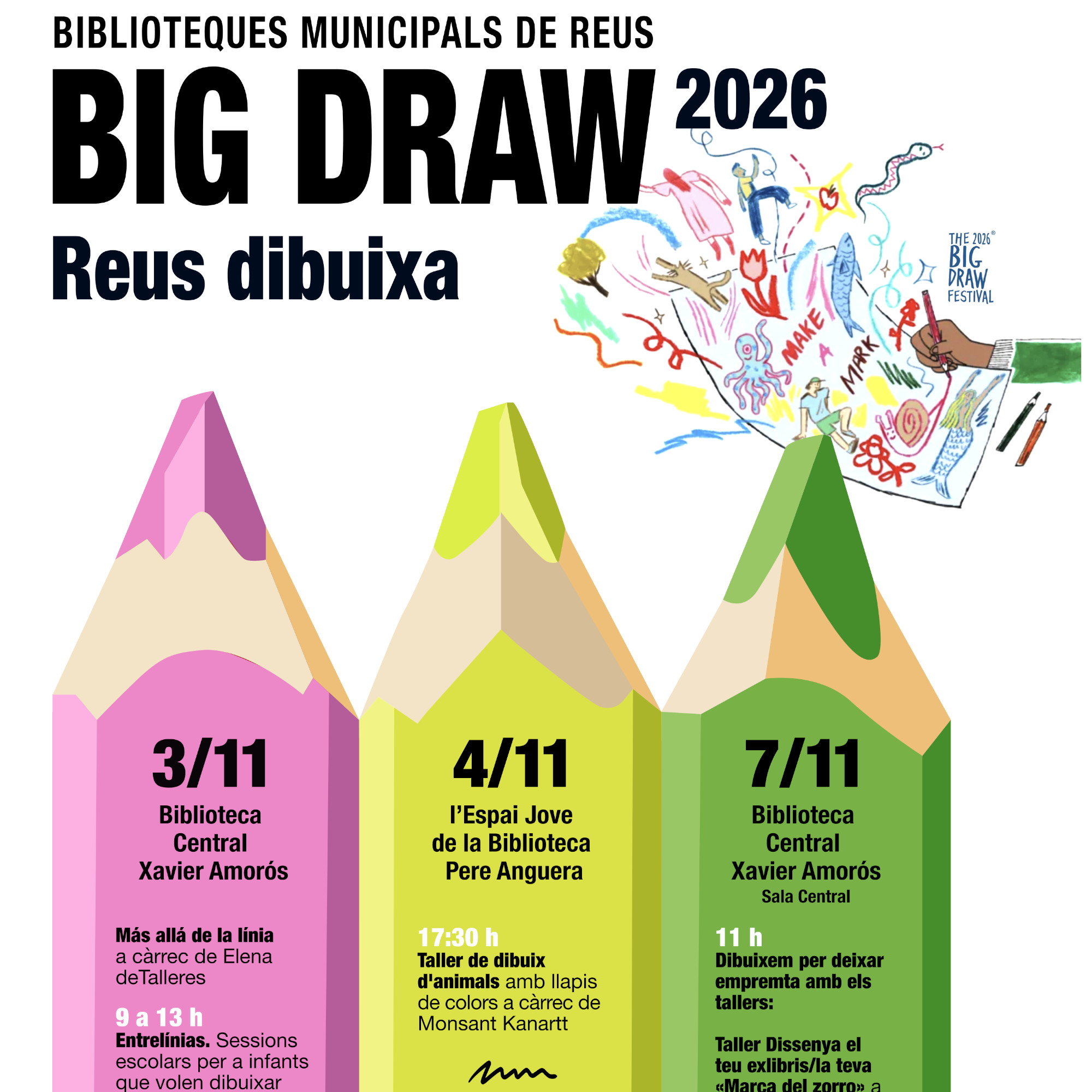 Les Biblioteques Municipals de Reus se sumen al festival internacional de dibuix Big Draw