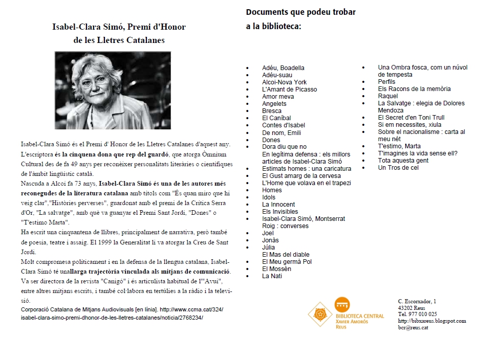 Isabel-Clara Simó, Preni d'Honor de les LLetres Catalanes
