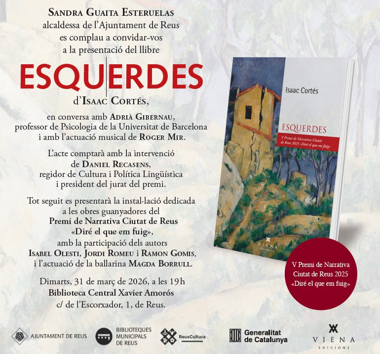 Presentació del llibre Esquerdes d'Isaac Cortés guanyador del Premi de Narrativa Diré el que em fuig