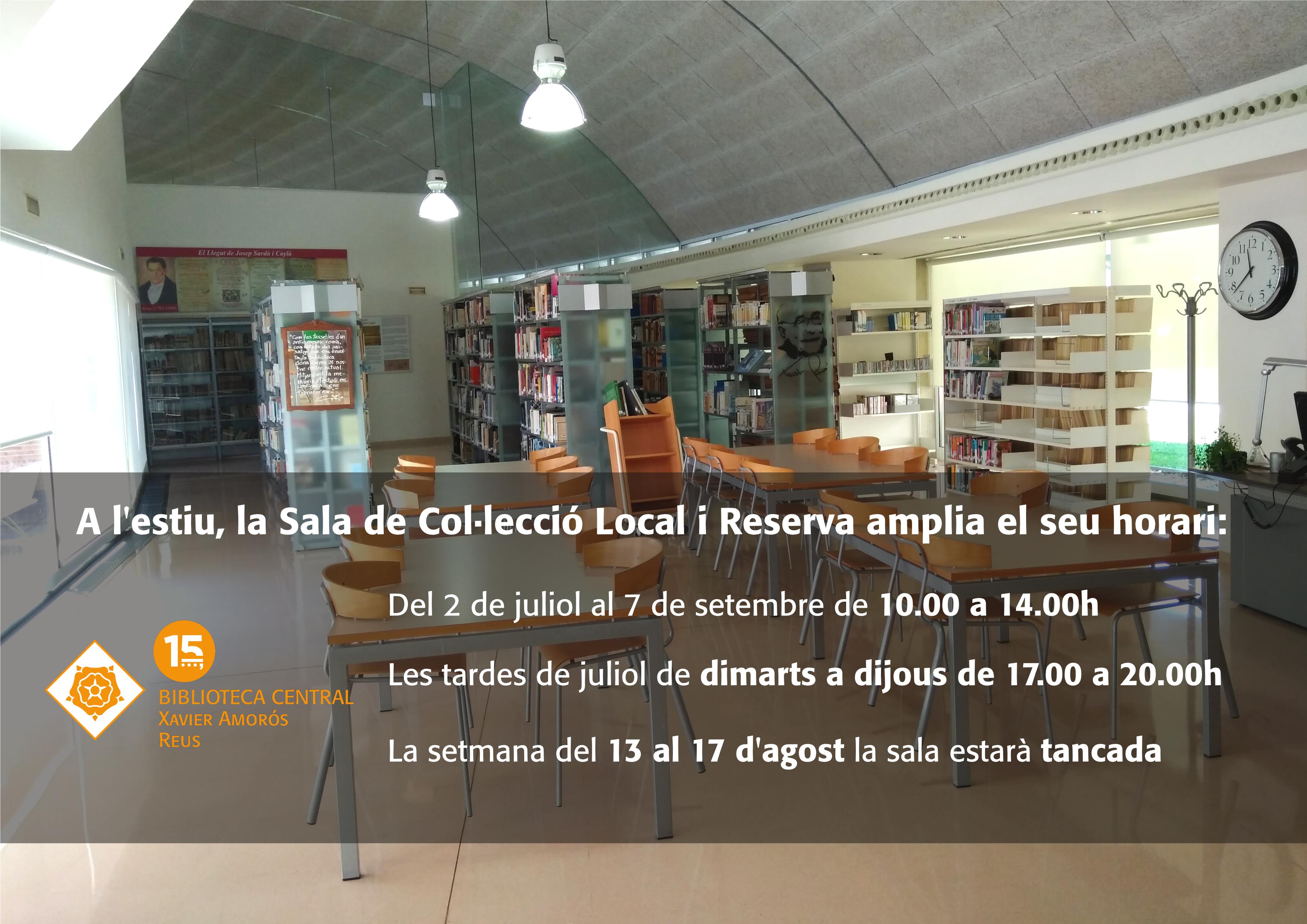 Horari d'estiu de sala de la col·lecció local