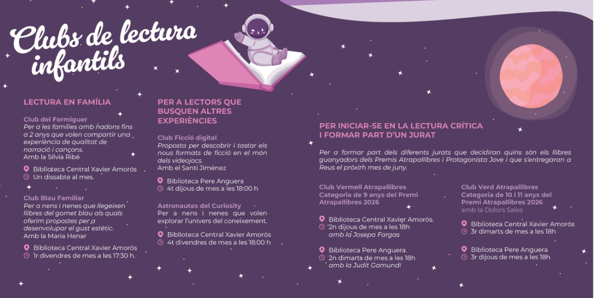 Clubs de lectura infantils de les Biblioteques Municipals de Reus 25/26
