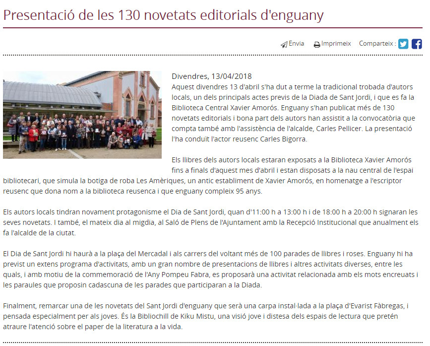 Trobada d'autors locals 2018