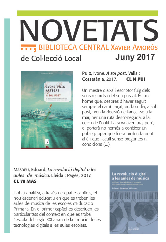 Novetats de Col·lecció Local 2014-2017