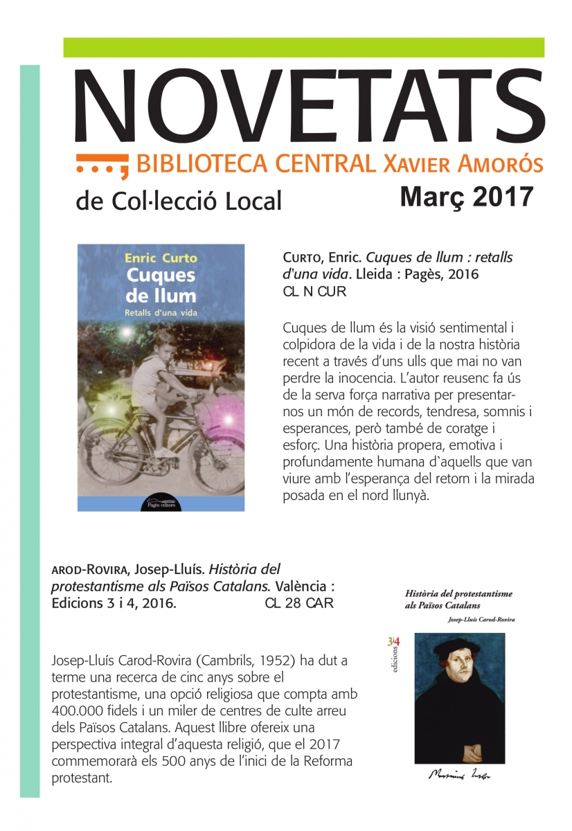 Novetats de Col·lecció Local 2014-2017