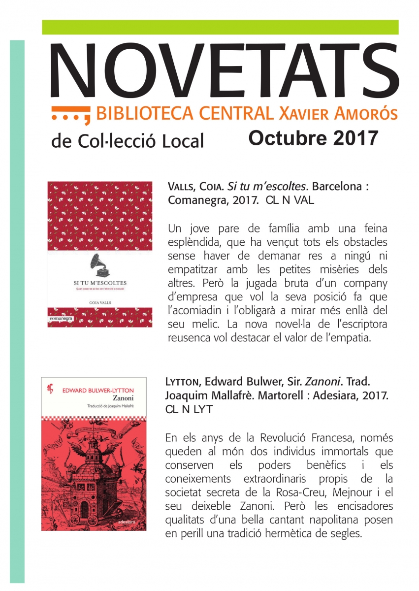 Novetats de Col·lecció Local 2014-2017