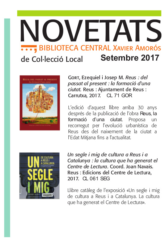 Novetats de Col·lecció Local 2014-2017