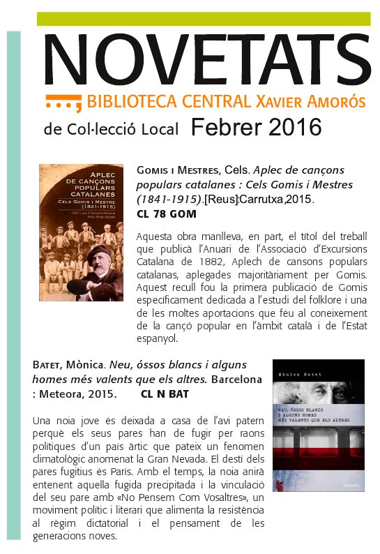 Novetats de Col·lecció Local 2014-2017