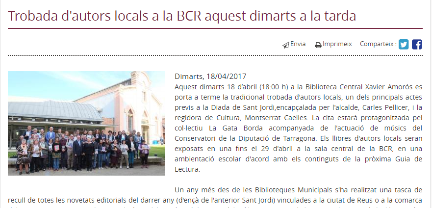 Trobada d'autors locals Sant Jordi 2017