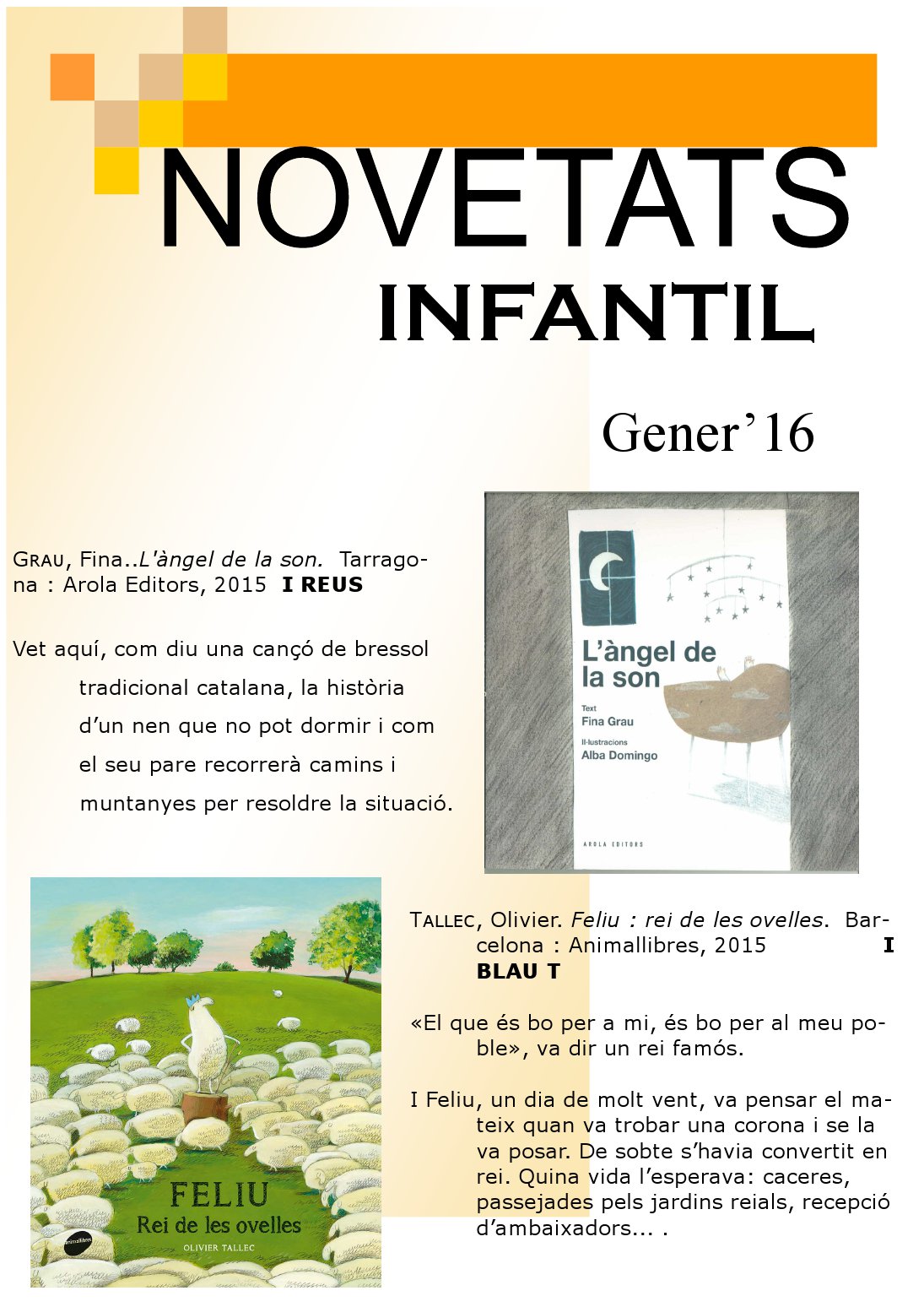 Novetats Infantils Gener'16