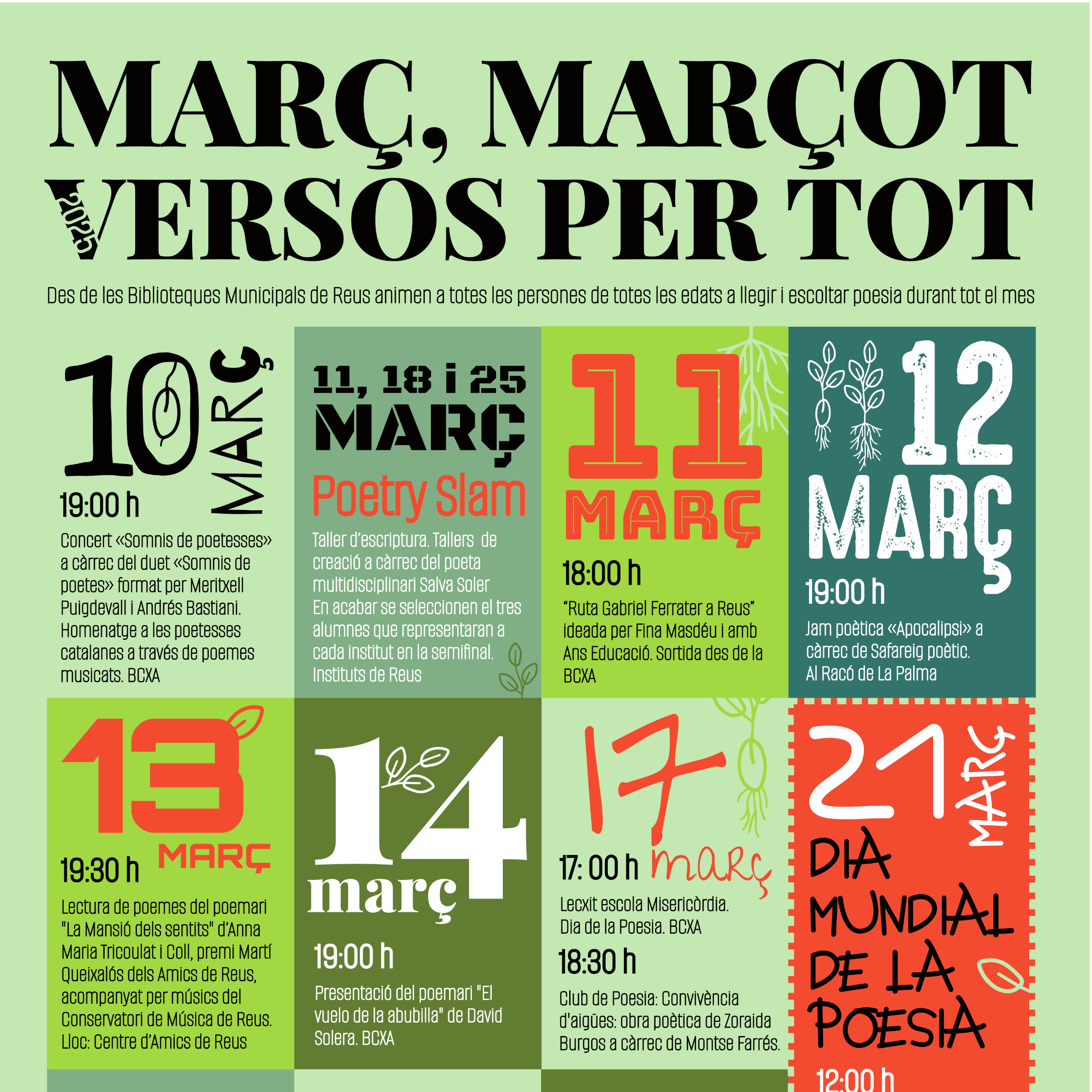 Torna el programa "Març marçot versos per tot" a la ciutat de Reus