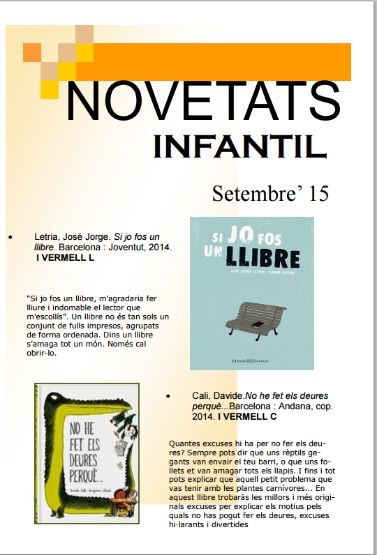 Novetats infantil setembre 2015