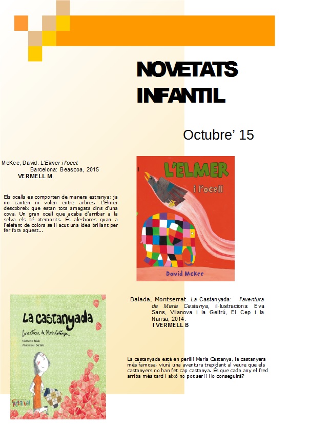 Novetats Infantils Octubre'15
