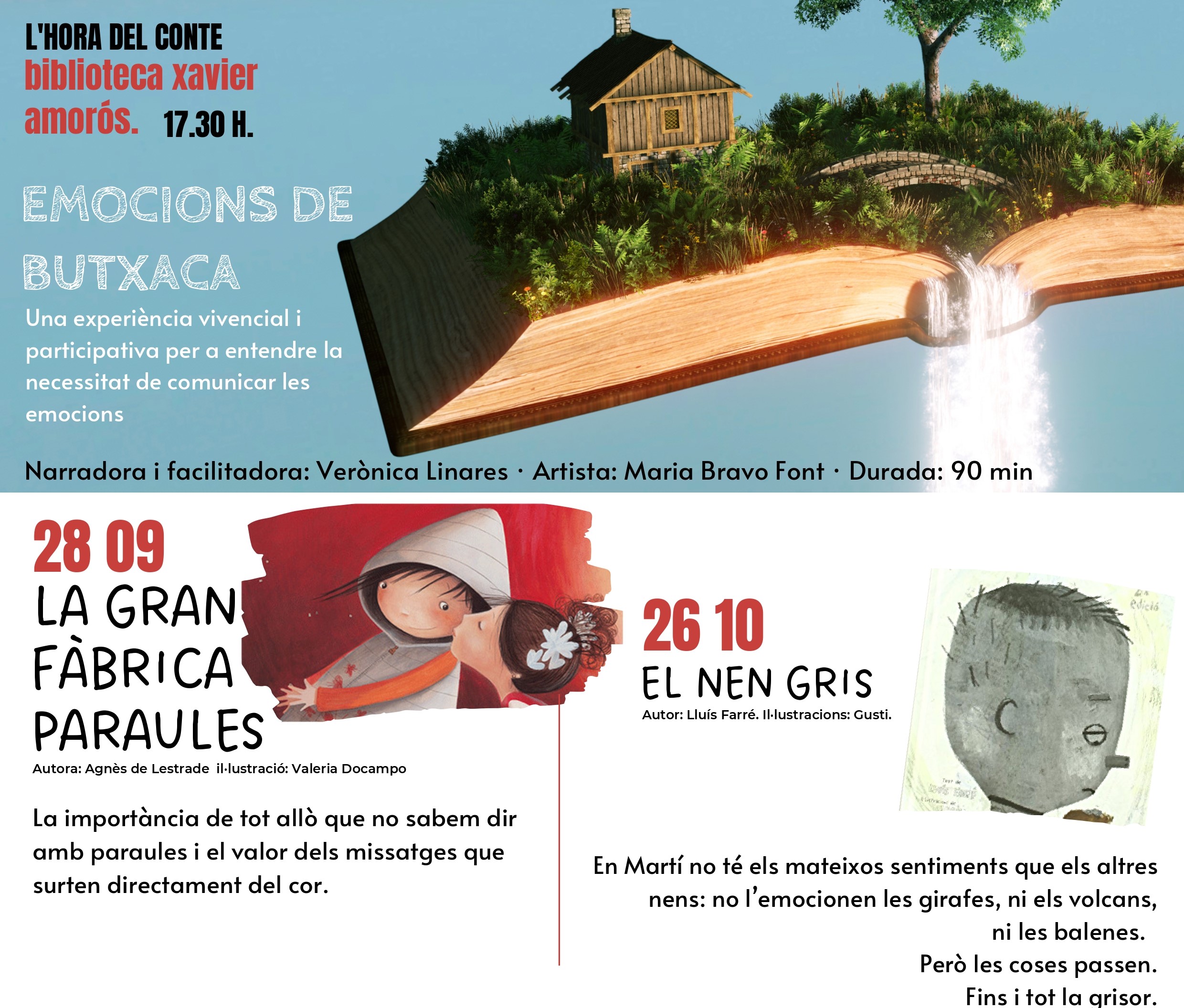 Comencen en cicle de contes Emocions de Butxaca als Contes a cau d’orella